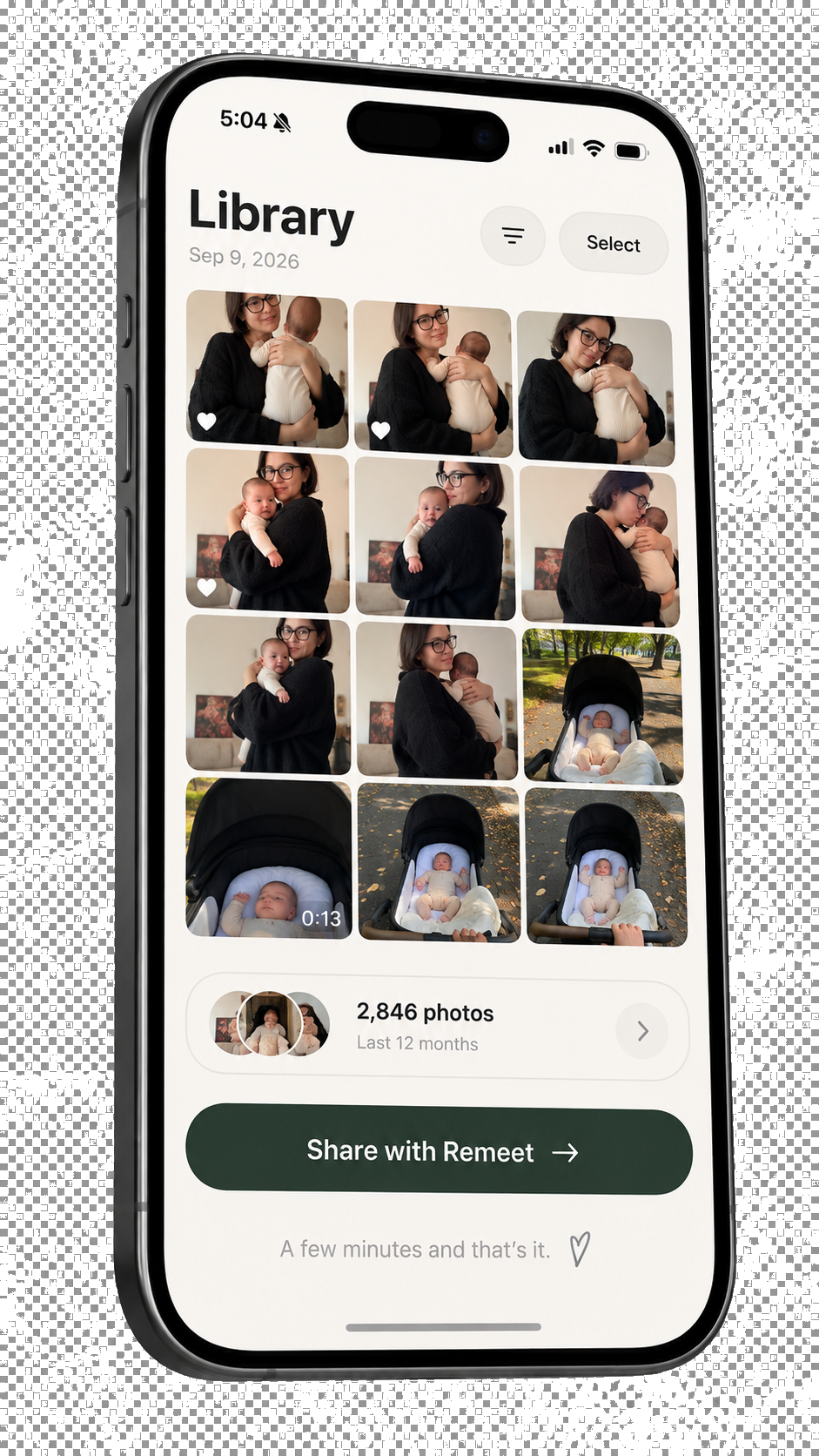 Camera roll with family photos
